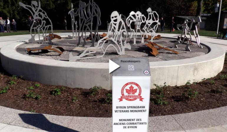 The unveiling ceremony of the Byron Springbank Veterans Monument honours those who have fallen, served and returned and a legacy for future generations.