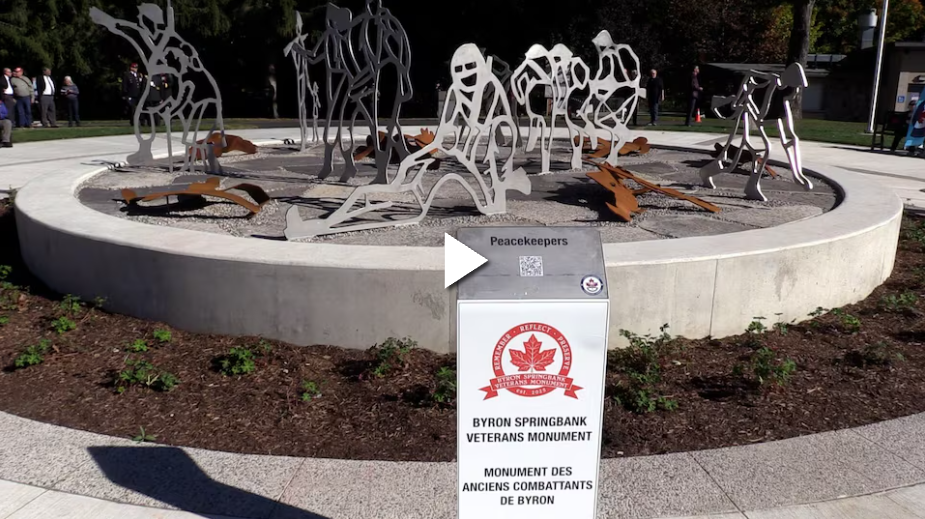 The unveiling ceremony of the Byron Springbank Veterans Monument honours those who have fallen, served and returned and a legacy for future generations.