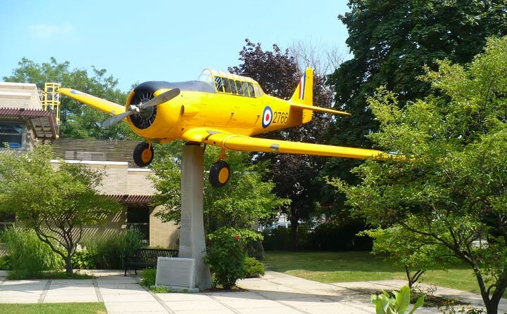 No. 6 RCAF Dunnville Museum applied for a Community Partnership Program grant to undertake a restoration of the Harvard 2766 aircraft located outside of the Dunnville Public Library.