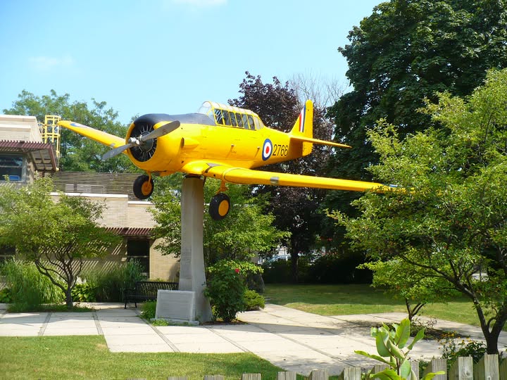 No. 6 RCAF Dunnville Museum applied for a Community Partnership Program grant to undertake a restoration of the Harvard 2766 aircraft located outside of the Dunnville Public Library.