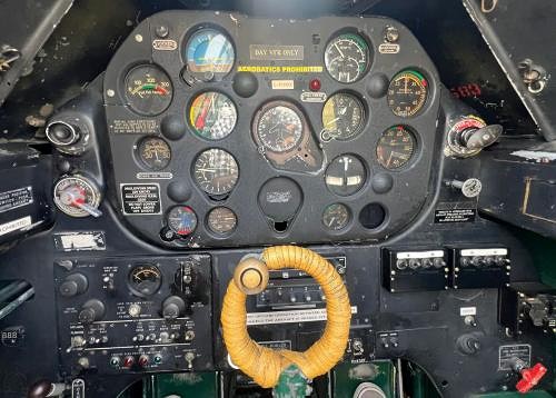 A look inside the cockpit of one of the Canadian Harvard Aircraft Association's planes. (Andrew Lupton/CBC News)