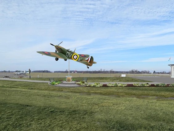 Tillsonburg artist Stella Jurgen has created this rendering of a Memorial Garden that is being planned by the Canadian Harvard Aircraft Association. A replica Second World War Spitfire, which has long-been part of the Kitchener skyline, will be the focus of the garden which is before Tillsonburg town council for approval. Submitted Photo by Submitted