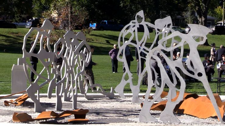 The Byron Springbank Veterans Monument on Oct. 3, 2026. (Brent Lale/CTV News London)