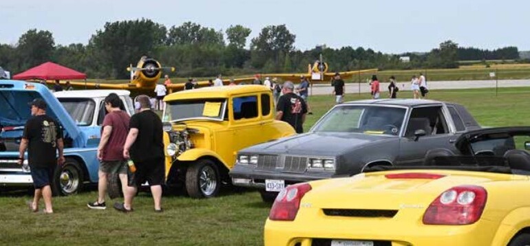 Despite soggy ground that required some last-minute scrambling for organizers, Wings and Wheels was another success with huge crowds, about 500 classic vehicles and pilots keeping busy with Harvard rides all day. The event was organized by the Canadian Harvard Aircraft Association, and is its largest fundraiser to help offset operating costs for the organization. (JEFF HELSDON PHOTO)